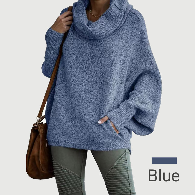 🥳 Women's Batwing Sleeve Turtleneck Sweater