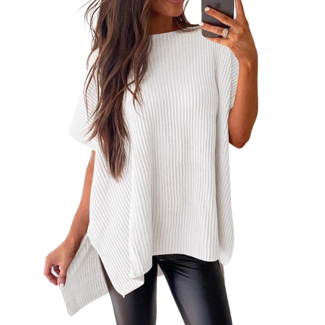 Knitted T-shirt with collar