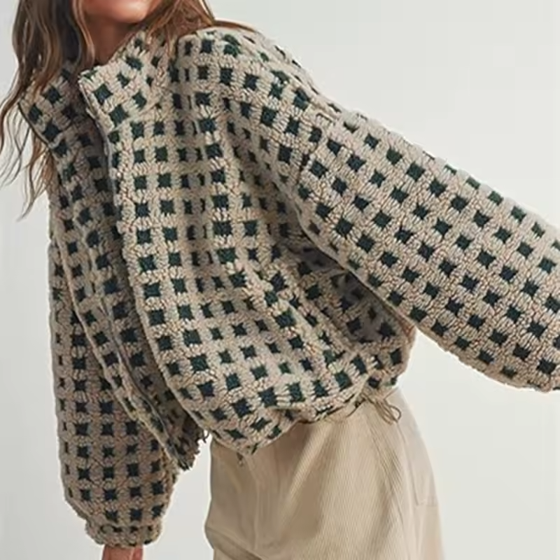 Comfortable fleece short jacket, classic style
