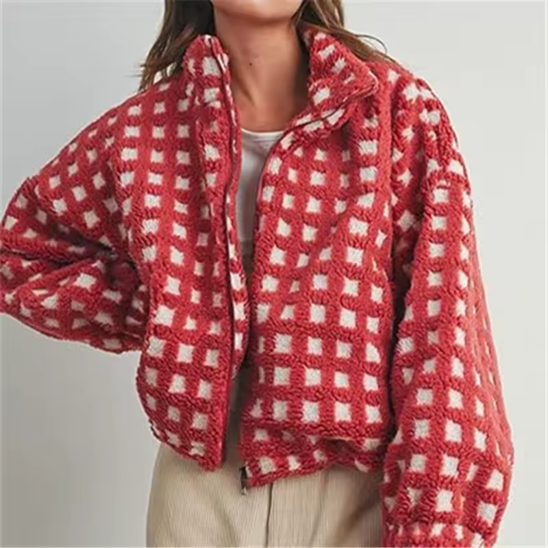 Comfortable fleece short jacket, classic style