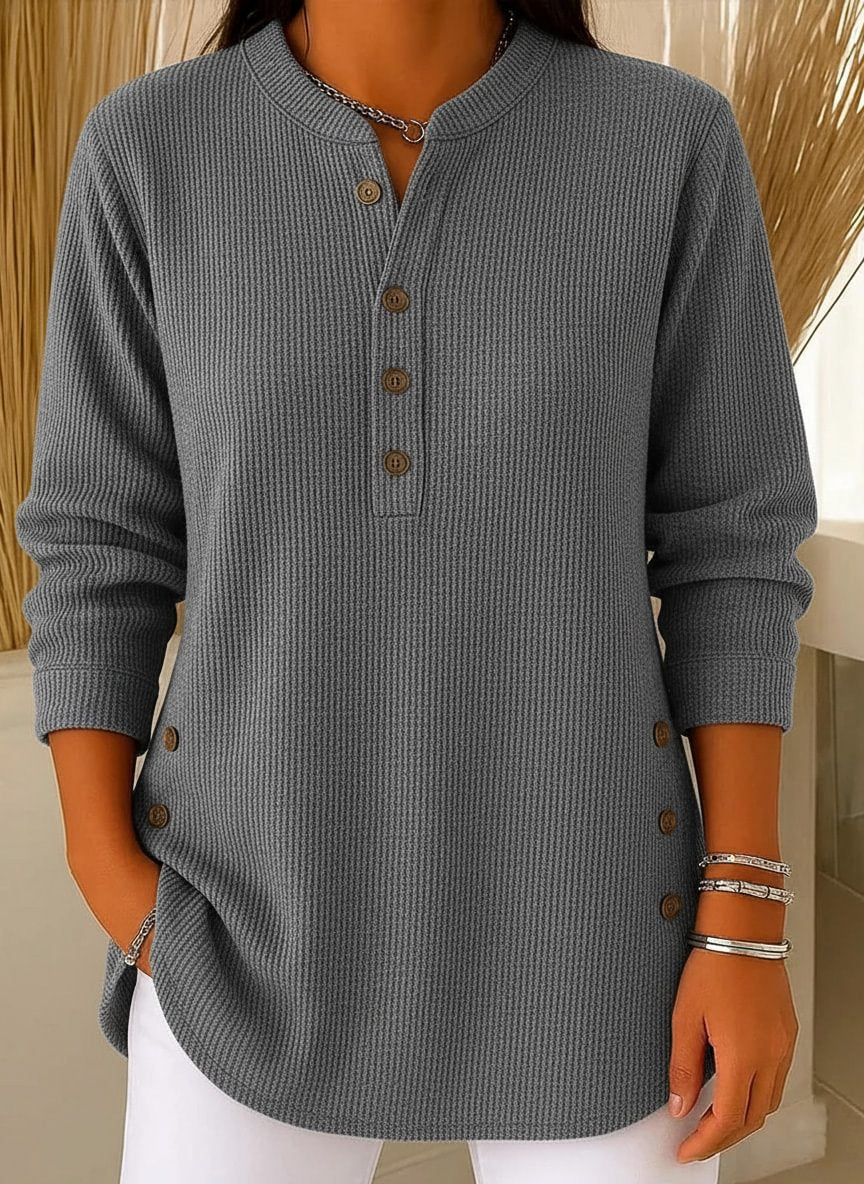 everyday V-neck button-down shirt