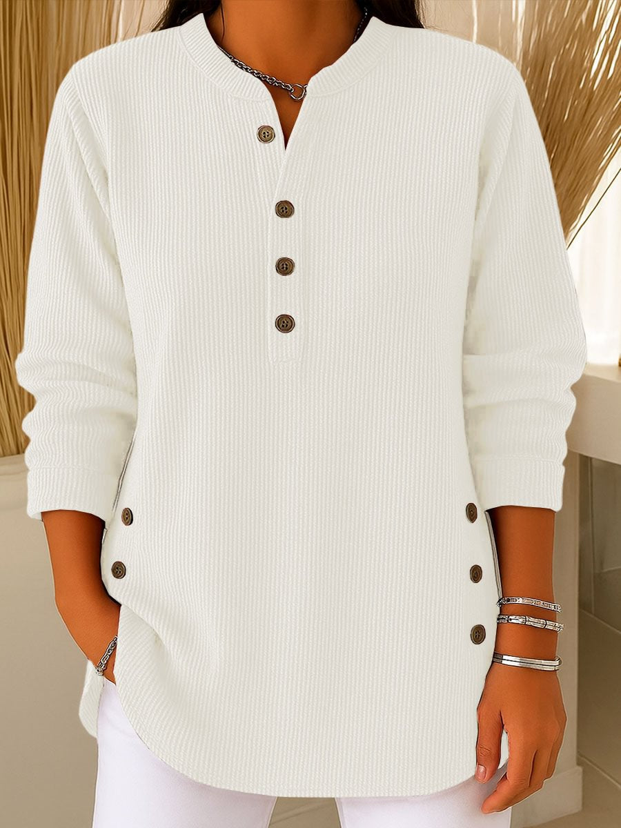 everyday V-neck button-down shirt