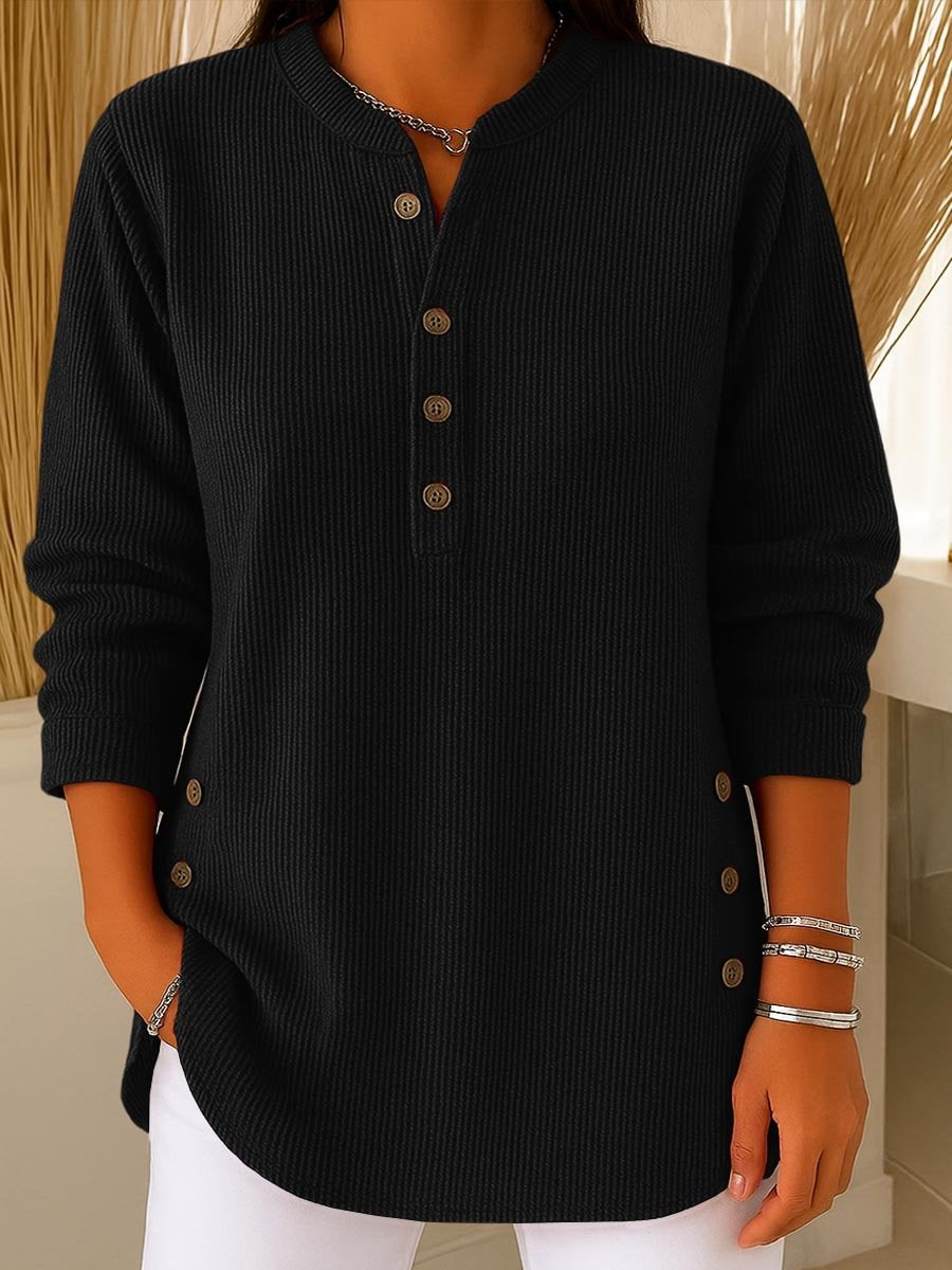 everyday V-neck button-down shirt