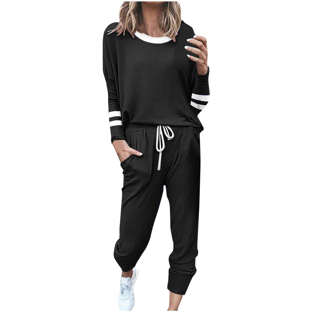 Color-blocked Comfortable Sports Suit