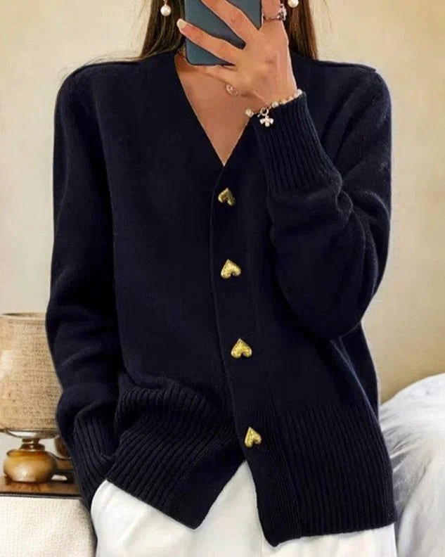 Heart-shaped button cardigan